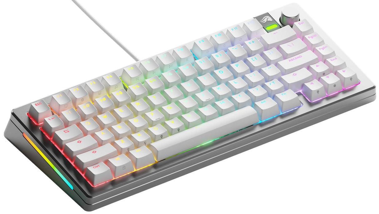 Glorious Gaming GMMK 3 Pro: anpassat mekaniskt tangentbord, 75% TKL, modulärt aluminiumhölje Och packningssystem, utbytbara MX-brytare, ljuddämpande skum, anpassade tangenter, USA QWERTY - Silver