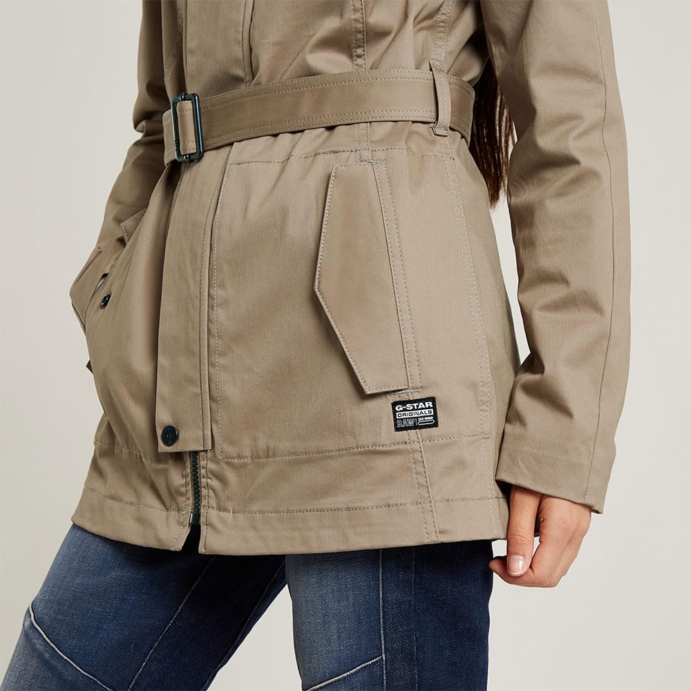 G-STAR Para Mujer Gabardina corta, Beige (taupe gray D25991-D715-G995), L
