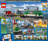 LEGO City Tren de Mercancías con Vehículo Teledirigido - Camión de Juguete, Carretilla Elevadora, 32 Piezas de Vía y & Minifiguras - Regalo para Niños y Niñas de 6+ Años 60198