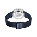BERING 14240-303 Reloj de cuarzo para hombre con caja de acero inoxidable plateado de 40 mm y esfera azul, correa milanesa, cristal de zafiro y resistencia al agua de 3 ATM