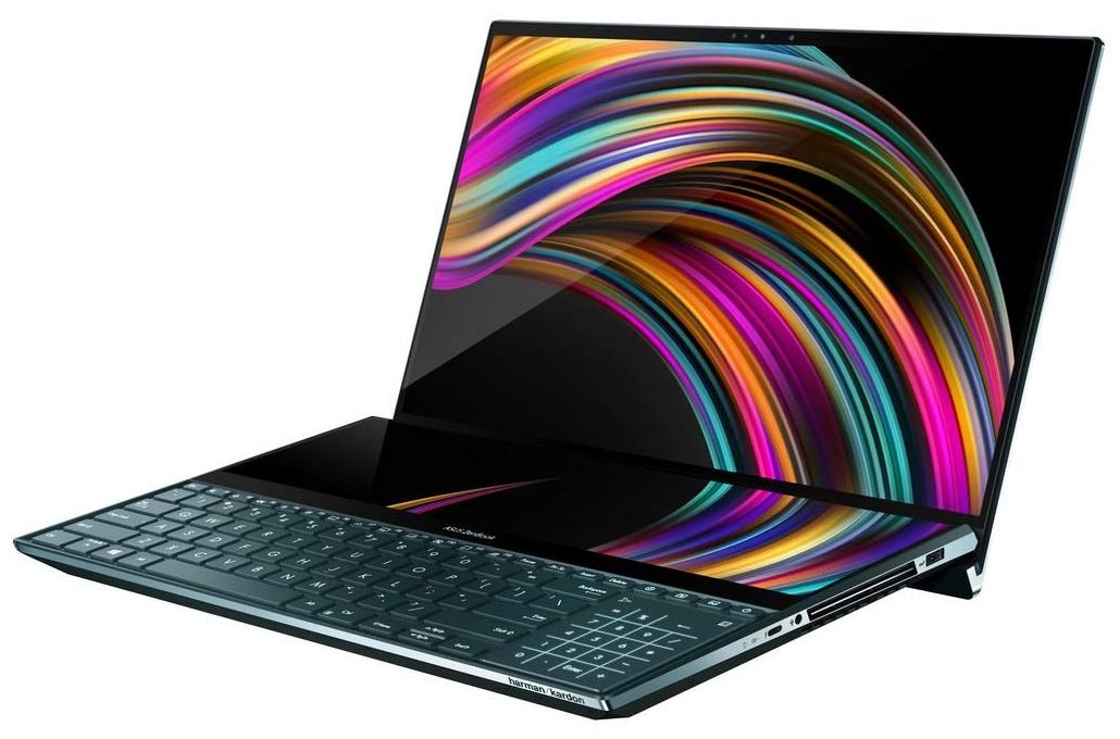 ASUS ZenBook Pro Duo UX581GV 15.6" 4K Dual Touch Pantalla 4K Alexa (Intel i7-9750H, 512 GB PCI-e SSD, 16 GB de RAM, NVIDIA GeForce RTX 2060 6 GB de gráficos, Windows 10, UK -Teclado (QWERTY))