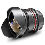 Walimex Pro 8 mm f/3.8 - Objetivo para Nikon (Distancia Focal Fija 8mm, Apertura f/3.8-22) Negro