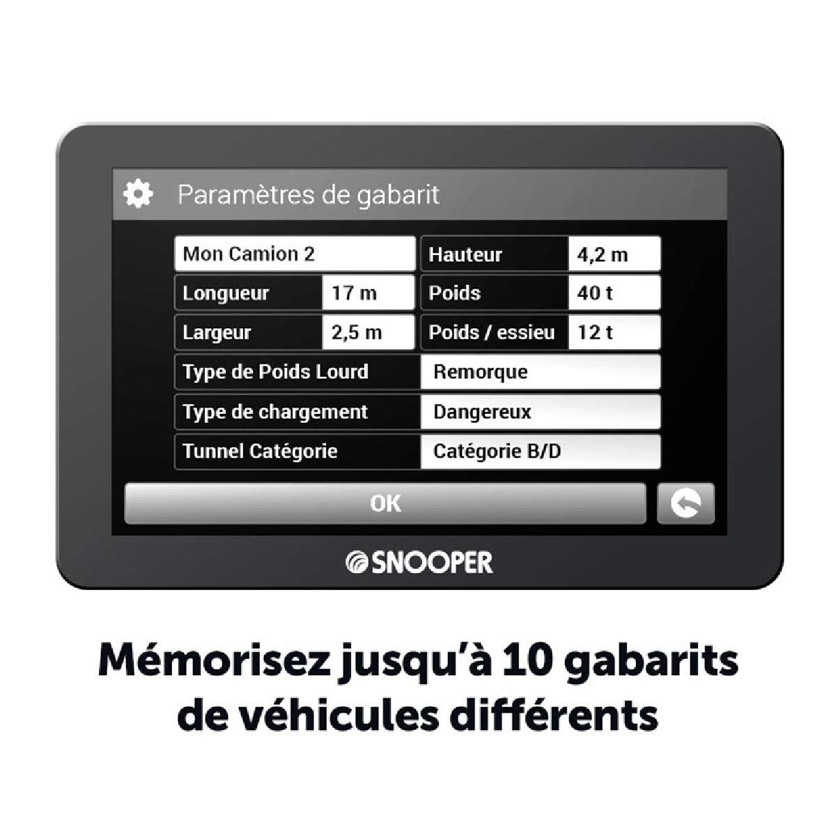 Snooper PL2400 - Navegador GPS para vehículos pesados (pantalla de 5", incluye mapa de carreteras) (importado)