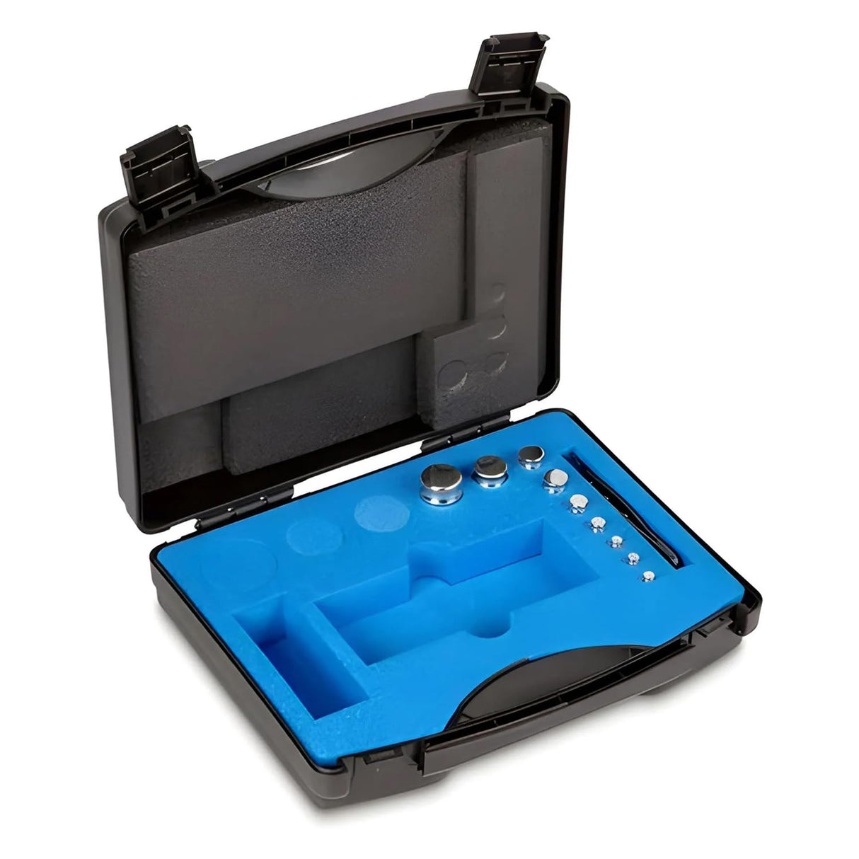 Core - 312 034 - Juego de pesas E2 100g acero inoxidable compacto (G, en estuche de plástico), color blanco