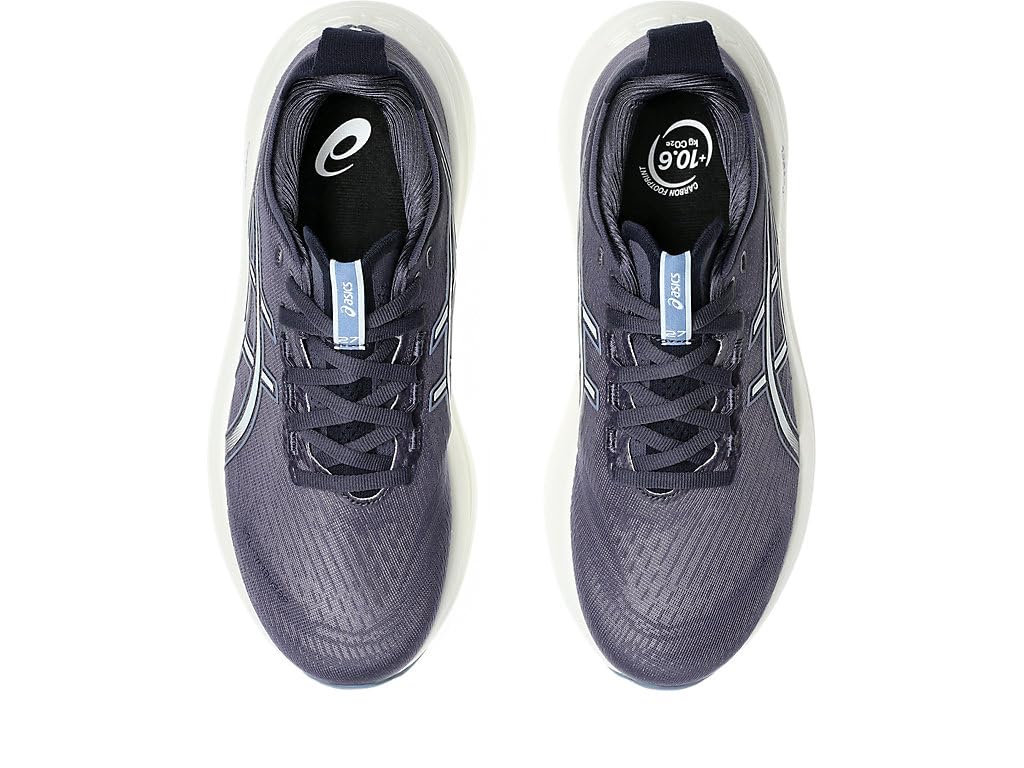 ASICS Tenis de Correr Gel-Nimbus 27 para Mujer, Niebla índigo/Gris frío, 40 EU
