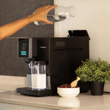 Cecotec Cafetera Superautomática Cremmaet Compactccino Black Silver, 19 Bares, Sistema Thermoblock, Grano recién molido con Plug&Play, Depósito 150gr café con molinillo, 1,1 L agua, 400ml leche