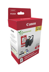 Canon PG-585XL + CL-586XL, Cartuchos de Tinta Original, Tamaño XL, 1 Cartucho Negro y 1 Cartucho Color, Incluye Papel fotográfico 4x6 (50 x Hojas), Compatible con Impresoras PIXMA