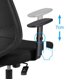 Amazon Basics Silla de oficina ergonómica, silla de escritorio, reposabrazos ajustables, soporte lumbar, agradable en la espalda, silla ejecutiva de malla, fácil montaje, 63,5 x 58,4 x 91,4 cm, Negro