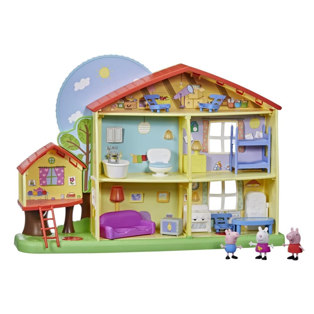 Peppa Pig Peppa’s Adventures Peppa's Playtime to Bedtime House Pre-school Toy, Speech, Light and Sounds, Ages 3 and Up , Red