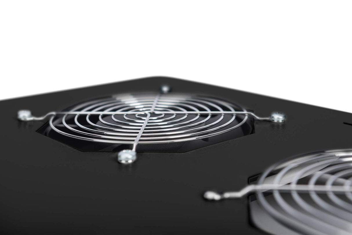 Digitus DN-19 FAN-2-B-N Panel del ventilador - Accesorio de rack (Panel del ventilador, Negro, 2 Ventilador(es), 4,6 m³/h, 1,8 m, IP20)