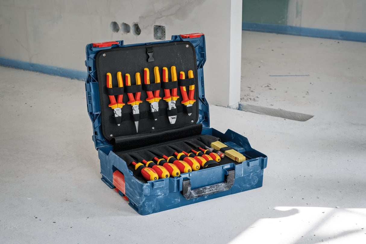 Bosch Professional juego mixto de herramientas manuales de 37 piezas (incl. 21 herramientas manuales VDE y 16 herramientas manuales adicionales, cómodas y ergonómicas, en L-BOXX)