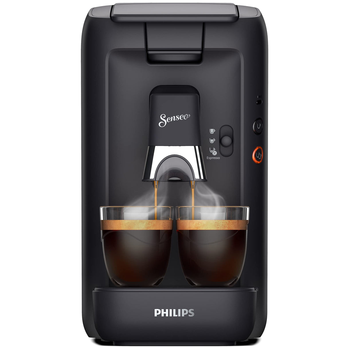 Philips Senseo Maestro - Máquina de café con depósito de agua de 1,2 litros, selección de intensidad y función de memoria, producto verde, color: negro, (CSA260/61)