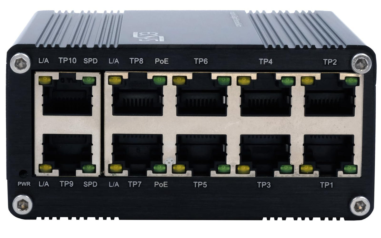 EXSYS EX-62025PoE - Conmutador PoE Industrial (10 Puertos, Mini no administrado)