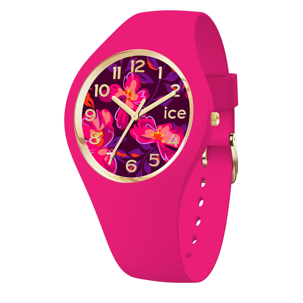 Ice-Watch - ICE flower Fuschia blossom - Reloj rosa para Mujer con Correa de silicona - 021738 (Small +)