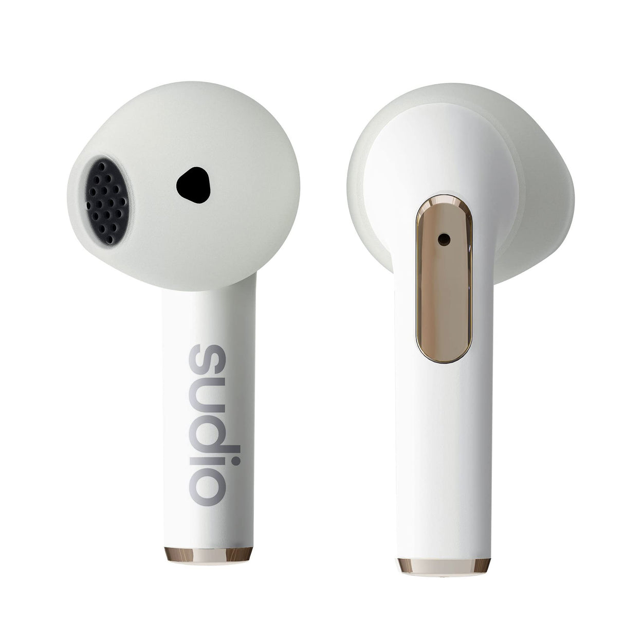 Sudio N2 Snow White - True Wireless Bluetooth Open-Ear Earbuds,Multipoint-Connection,Micrófono Integrado para Llamadas, 30 Horas de batería con Funda de Carga, IPX4 Resistente al Agua, USB-C y Carga