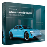 Franzis- Porsche Taycan Calendario de Adviento, Color Azul Frozen, Multicolor, Small (67203)