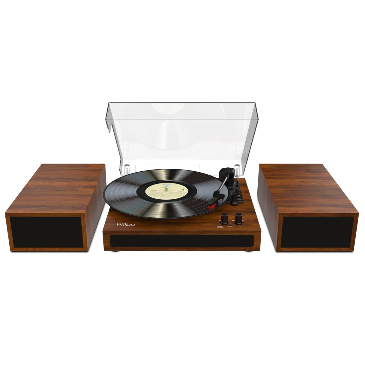 Wiibo Mustang 1970-BT Light - Tocadiscos de Vinilo con Altavoces y Bluetooth - Giradiscos de Diseño Retro - Salidas RCA para Altavoces - Selección de Velocidades 33/45/78 RPM - Cápsula de Cerámica
