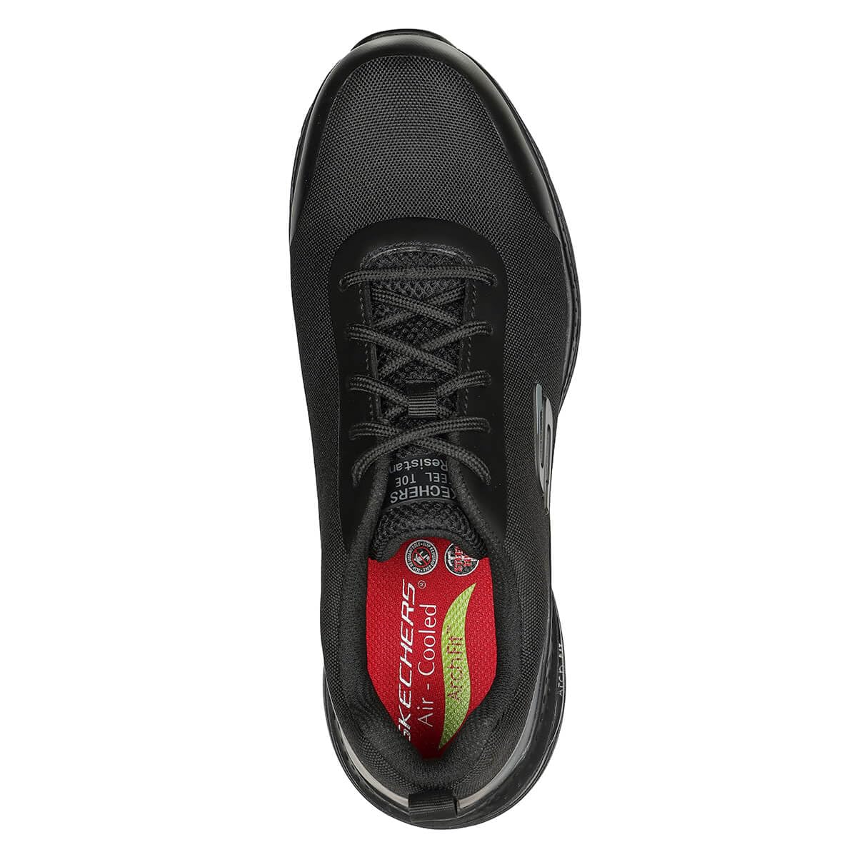 Skechers Arch Fit Sr Ringstap, Zapatos de trabajo Hombre, Black Textile/Synthetic, 45 EU