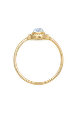 Elli Anillo Mujer Compromiso con Piedra Lunar y Diamante (0,08 ct) en Oro Amarillo 585