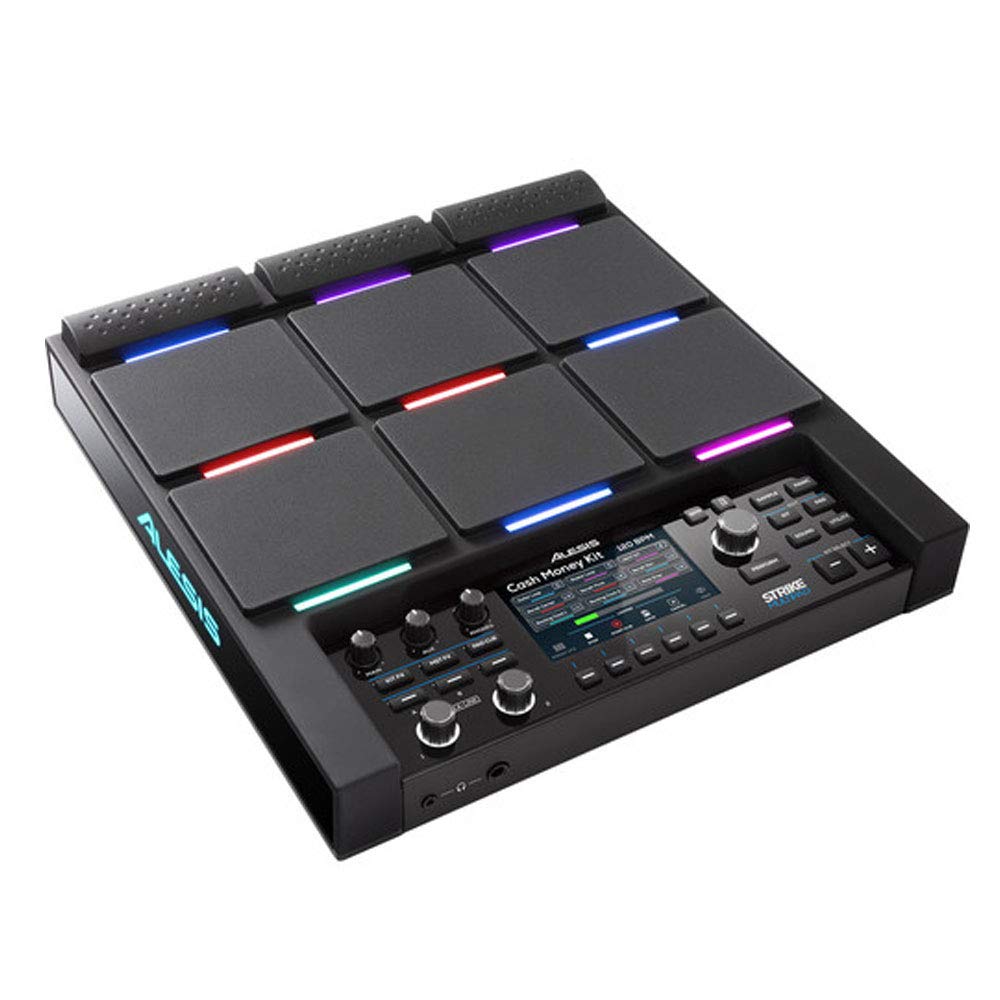 Alesis Strike Multipad - Pad de Percusión, 9 Disparadores con Retroiluminación RGB, Sampler, Looper, Tarjeta de Sonido con 2 Entradas/2 Salidas, Carga de Samples USB y Pantalla de 4,3 Pulgadas