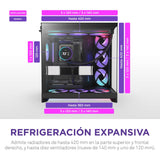 NZXT H9 Flow RGB (2025) – Caja de PC ATX de Torre Media de Gran Flujo de Aire de Doble Cámara – Incluye 1 x Unidad de Ventilador RGB de 420mm y 1 x Ventilador de 120mm – Negro