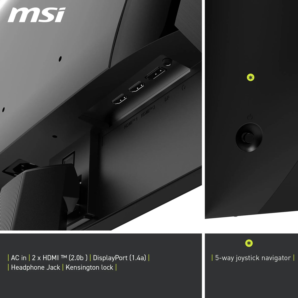 MSI mag 255XF Monitor FHD Gaming de 24,5", Panel IPS rápido de 1920 x 1080, 300 Hz / 0,5 ms (GtG, mín.) sRGB del 120%, Diseño sin Marcos, Preparado para HDR, DisplayPort 1.4a, HDMI, Negro