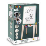 Smoby – Cuadro grande – Caras de tiza y magnética – Bandejas desmontables – 13 accesorios – Material reciclado – Fabricación francesa