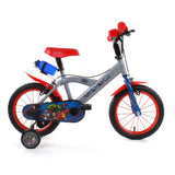 albri Bicicletta Da Pollici Di Bicicleta de 14 Pulgadas Avengers, con estabilizadores Laterales, Botella y Escudo Delantero Personalizado. Producto Fabricado en Italia, Bebés niños, Rojo