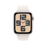 Apple Watch SE de 2.ª generación GPS + Cellular Smartwatch con caja de aluminio en Blanco estrella, 44 mm y Correa deportiva Blanco estrella-Talla M/L.Monitores de entreno y sueño, resistencia al agua