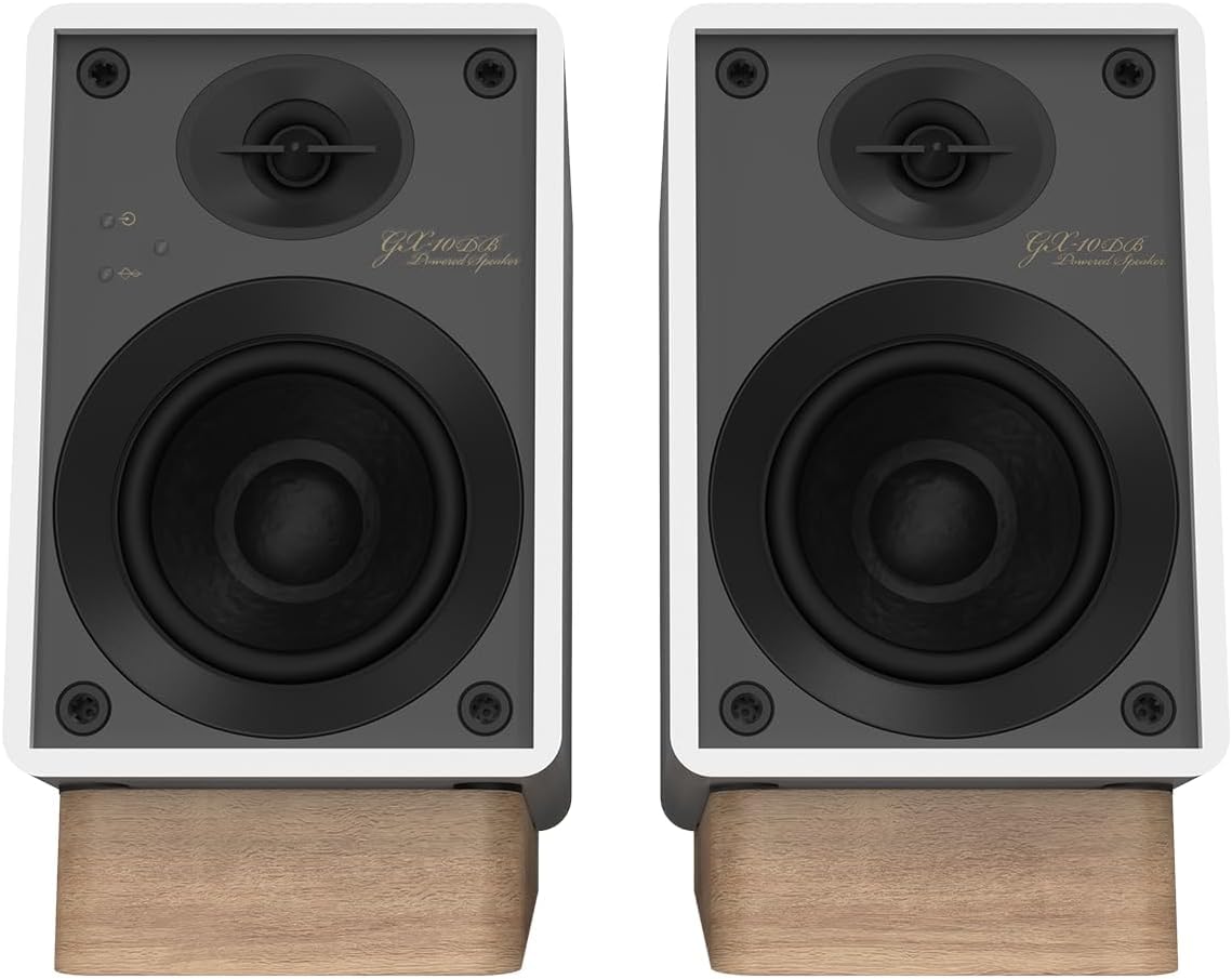 ONKYO Creator Series GX-10DB Powered Monitors, White – 3" woofer, USB-C, Line/Phono, Optical, Bluetooth 5.3 LE Audio