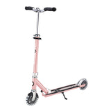 Globber - Flow Element Lights - Patinete Plegable de 2 Ruedas con luz LED, Freno Trasero y Manillar Ajustable, Desde los 5 años, para niños y Adolescentes - Rosa Dorado