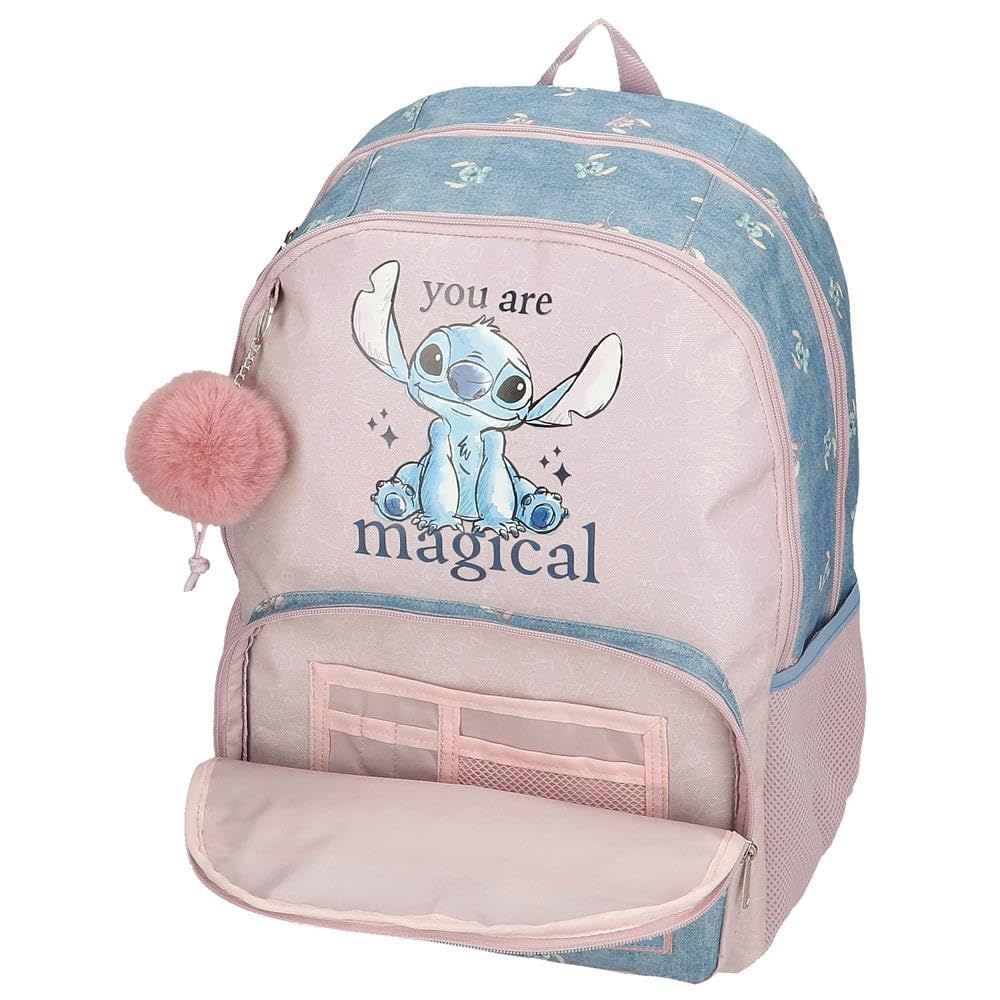 Disney Stitch You Are Magical Equipaje- Bolsa de Mensajero, Niñas, Azul