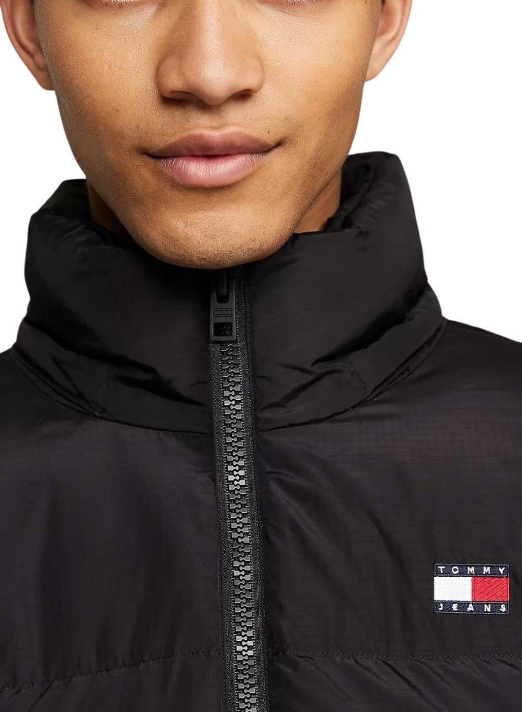 Tommy Jeans Cazadora Acolchada Hombre con Capucha, Negro (Black), XXL