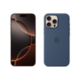 Apple iPhone 16 Pro MAX (256 GB) - Titanio Color Desierto + Funda de Silicona con MagSafe - Denim