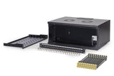 DIGITUS Set de Red de 19 pulg – Armario Mural 4U – Estante 1U – Panel de conexión de 24 Puertos – 24 módulos Keystone – 30 Cables de Red Cat 6A – No montado – Soho Pro – Negro