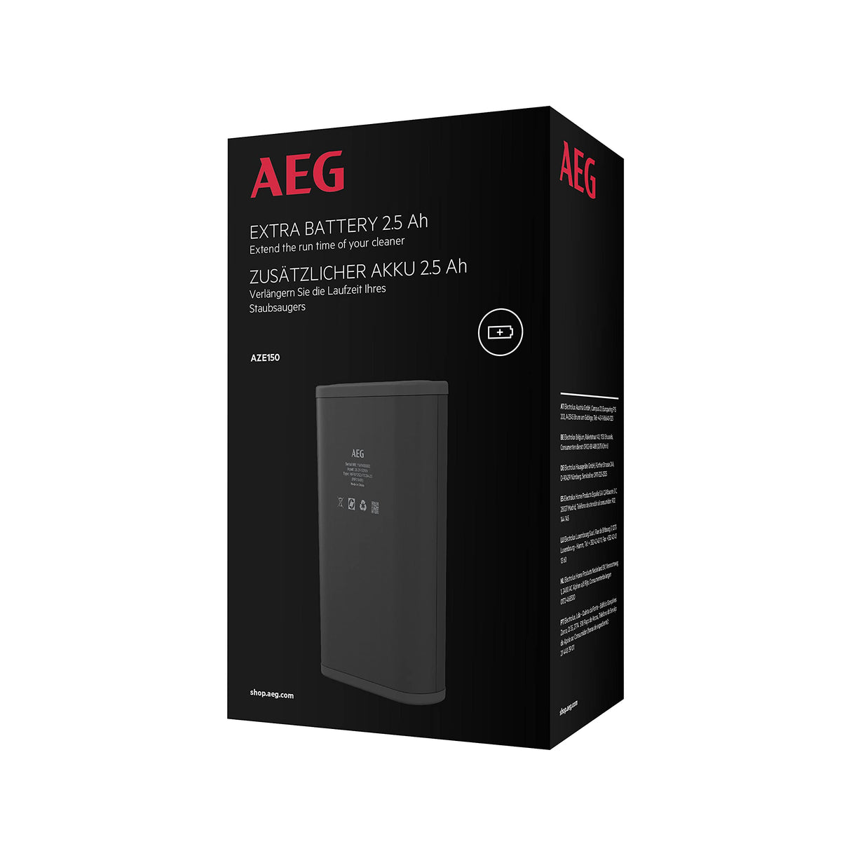 AEG AZE150 Batería Extra, Compatible con Aspiradoras sin Cable S8000