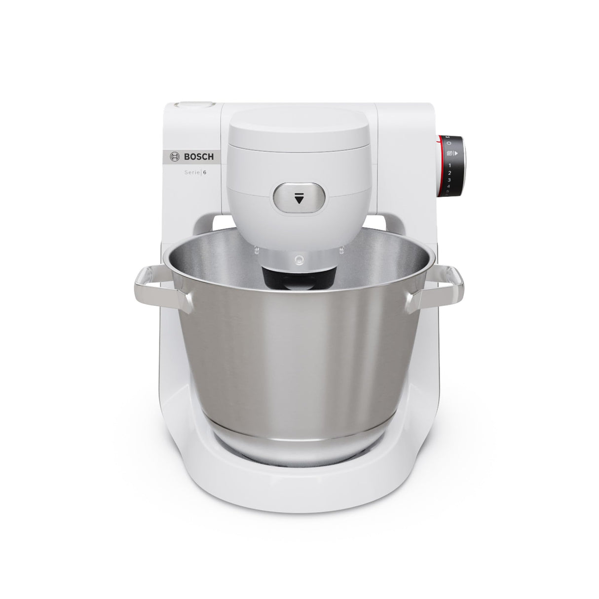 Bosch - Robot de Cocina, Serie 6, 1600W, Amasado Planetario 3D, Set de Pastelería, Triturador, Batidora de vaso ThermoSafe, Blanco, MUMS6EW22