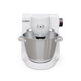Bosch - Robot de Cocina, Serie 6, 1600W, Amasado Planetario 3D, Set de Pastelería, Triturador, Batidora de vaso ThermoSafe, Blanco, MUMS6EW22