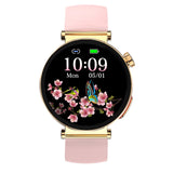 Knauermann Neo 2 (2025) – Oro Redondo – Reloj Salud Smartwatch – ECG – Función HRV – BT Bluetooth – Apnea del sueño – Presión Arterial – Correa de Silicona Rosa, Durchmesser: 40 mm; Dicke:,