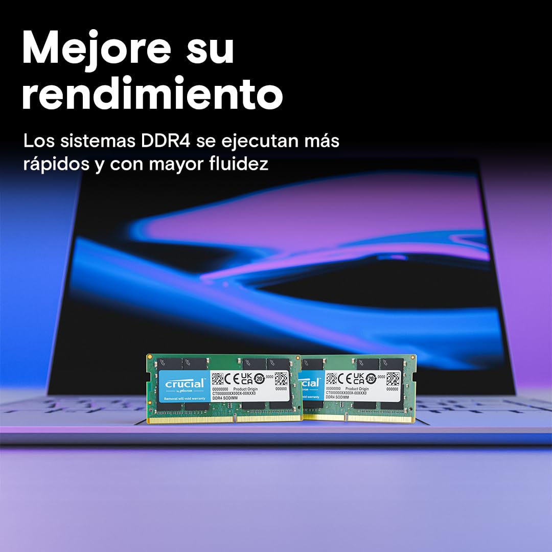 Crucial RAM CT2K32G4SFD832A 64GB (2x32GB) DDR4 3200MHz CL22 (or 2933MHz or 2666MHz) Kit de Memoria Portátil