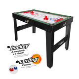 Sport1 Supertable Mini. Futsal multijuego 5 en 1. Futbolín Medidas 97,5 x 48 x 69 cm. Boletín Multiusos: 3 vs 3, Tenis de Mesa, Hockey, Billar, Curling. Incluye Accesorios.