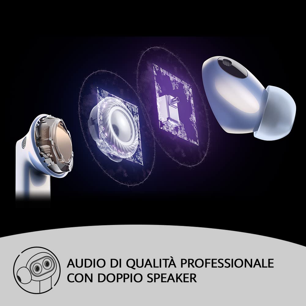 HUAWEI FreeBuds Pro 2 Auriculares Bluetooth, Auriculares Hi-Res Audio, Doble Altavoz, cancelación Activa del Ruido 47 dB, Ecualizador adaptativo, conexión 2 Dispositivos, IP54, cerámica Blanca, con