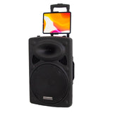 DYNASONIC - DYNAPRO 12 Plus (3ª Generación Pack Tripode) Altavoz Bluetooth Portatil Profesional, Altavoz Bluetooth Potente 700W 2 microfonos Karaoke, Soporte Tablet y tripode UHF
