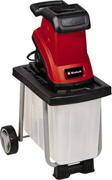 Einhell Trituradora eléctrica de cuchillas GC-KS 2540 CB (2 cuchilla reversibles acero especial, gran boca de tolva, interruptor protección motor, recogedor de 55l, asa de transporte incl. prensador)