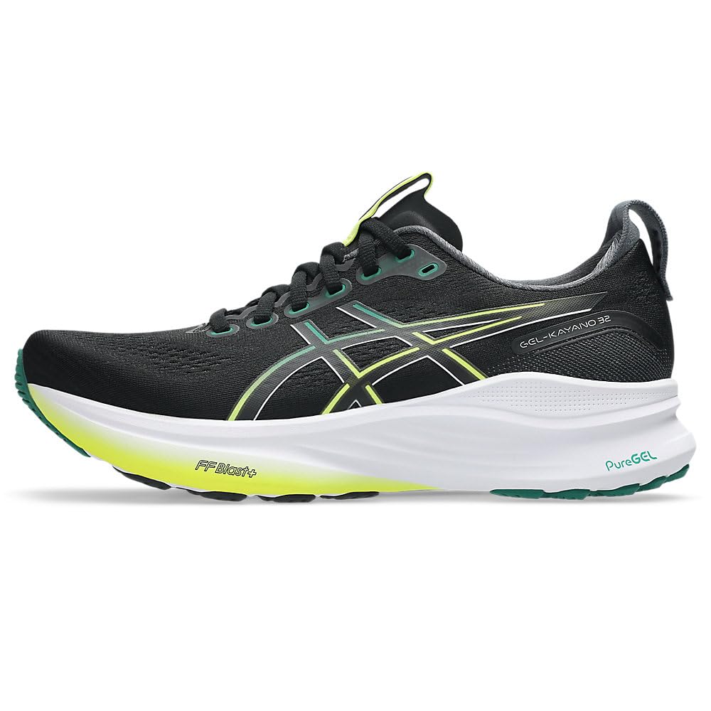 ASICS Gel-Kayano 32, Sneaker Hombre, Black Jasper Green, 44.5 EU