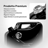 Bidón de combustible apto para gasolina, gasóleo, queroseno – con tapón magnético, pintura epoxi resistente, de metal, 20 l