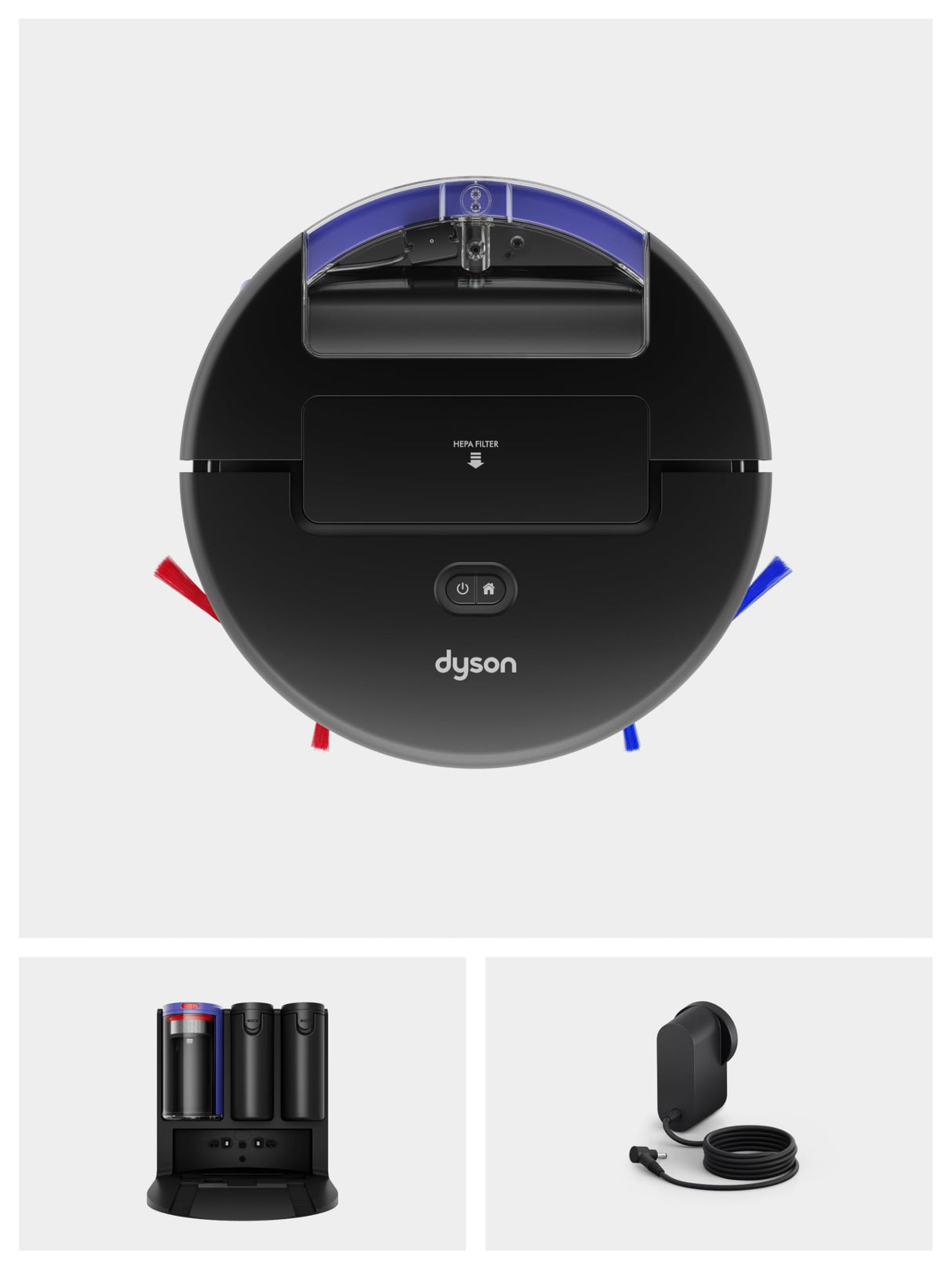 Dyson Spot+Scrub™ Ai, con rodillo húmedo de autolimpieza, 4 veces más potencia de succión en alfombras, vaciado automático, autorrellenado y eliminación de manchas con IA avanzada (Negro/Azul)