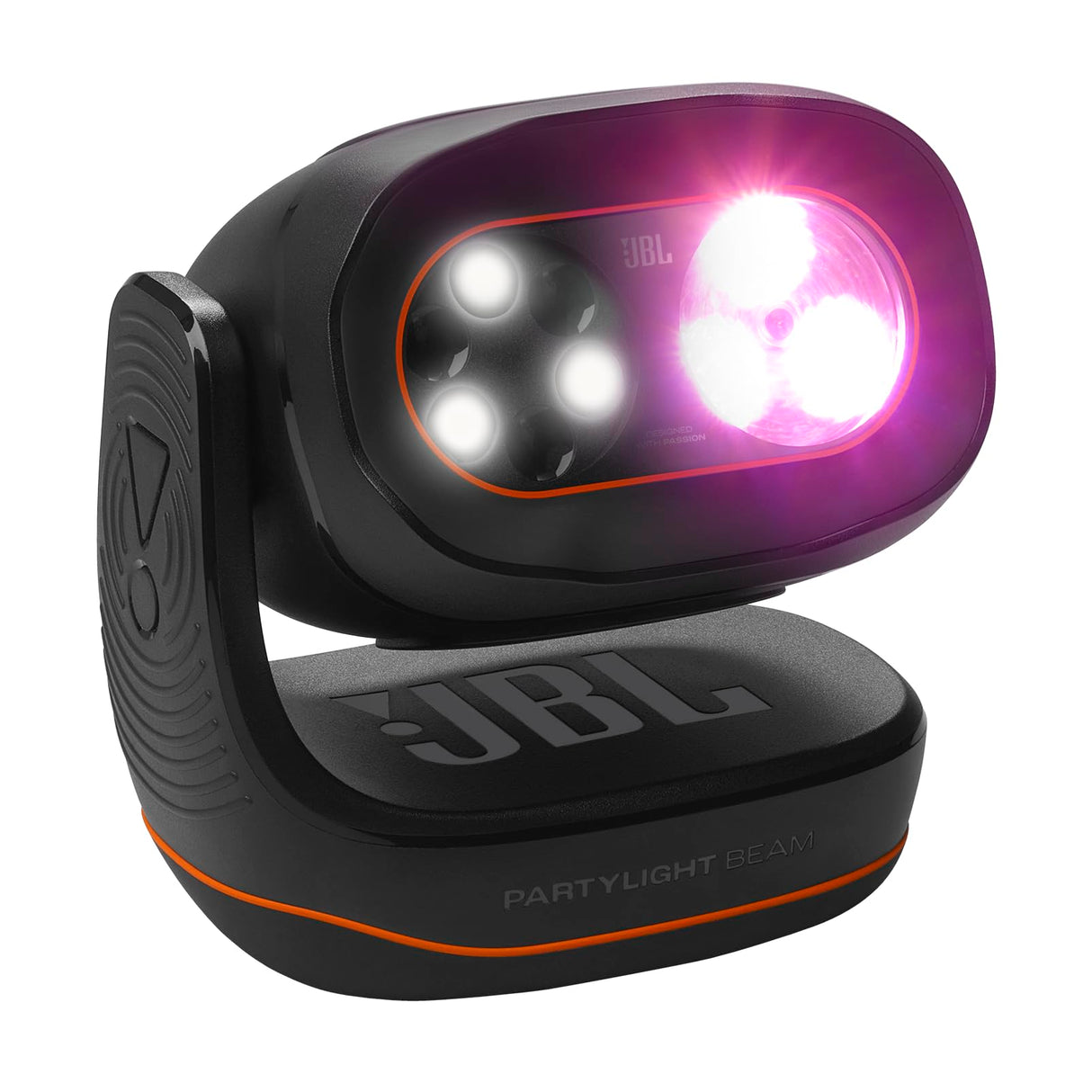 JBL PartyLight Beam, Proyector Bluetooth de luces LED RGB para altavoces JBL PartyBox , proyector para fiestas y decoración de habitaciones, compatible con las apps JBL ONE y PartyBox , 0,92 kg