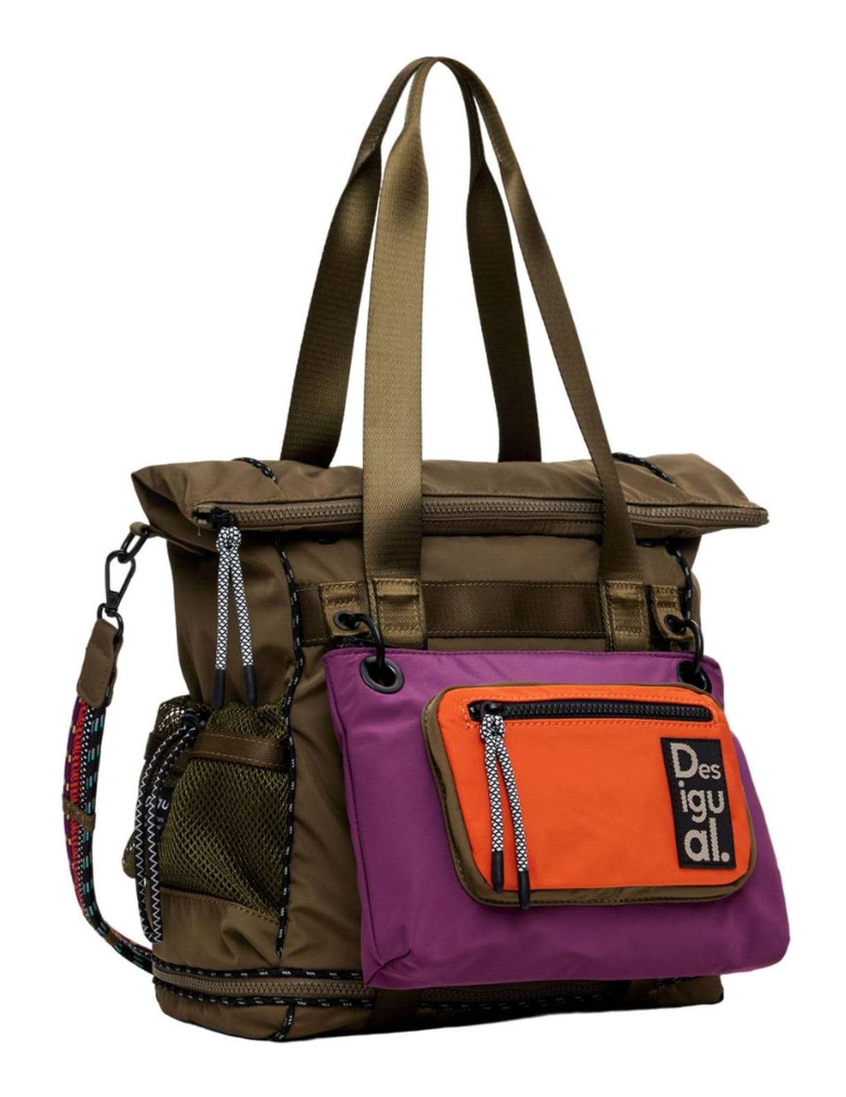 Desigual Accessories-Mochila Grande de Nailon, Nylon Backpack Big Mujeres, Verde, Einheitsgröße