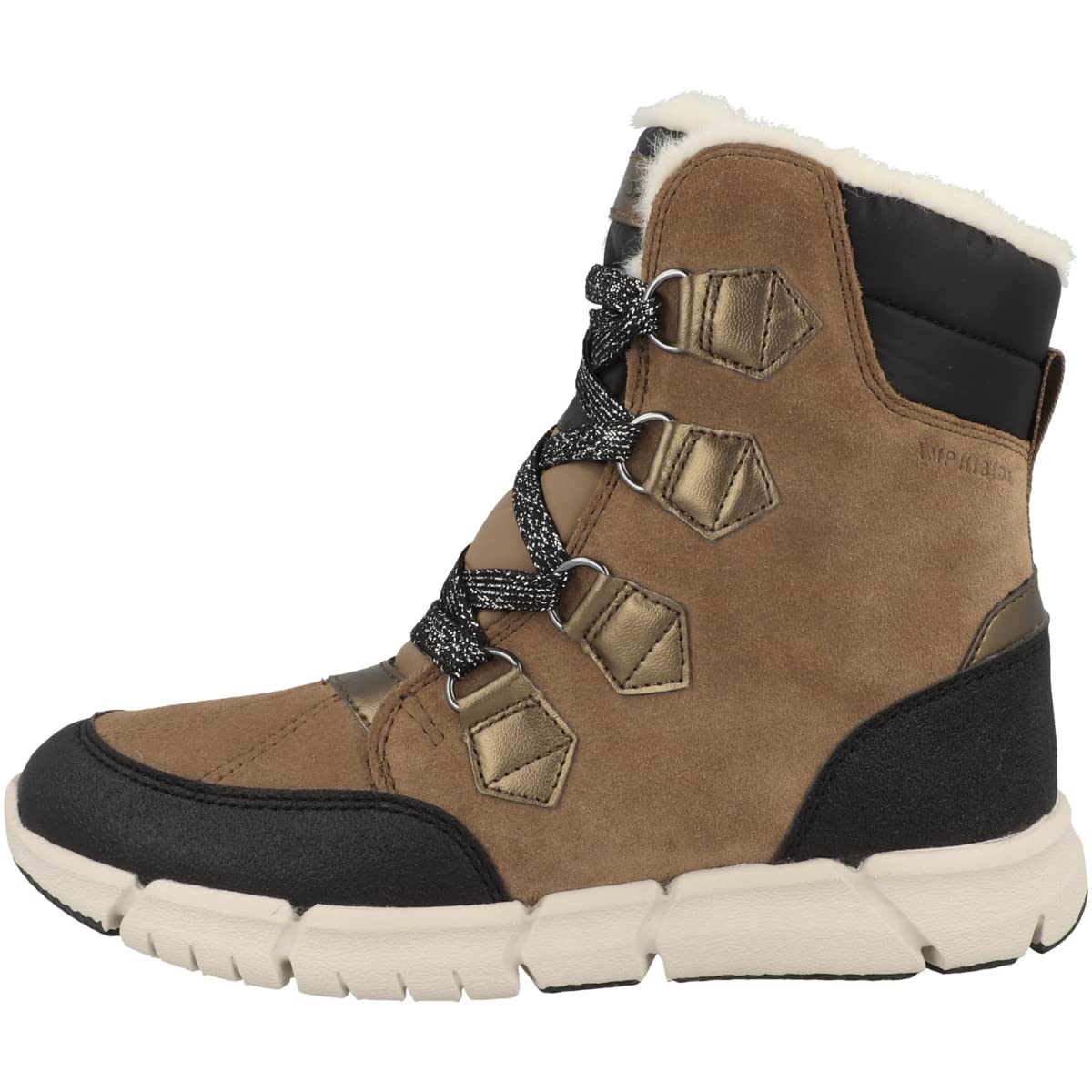 Geox J Flexyper Girl B Ab, Botines para Niña, Multicolor (Whisky/Black), 29 EU